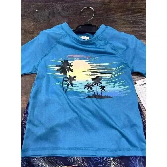 Swimfix Boy's 2 Pc.Swim Trunks & Shirt Size 5 UPF 50+  Board Short New Beach - Picture 2 of 4